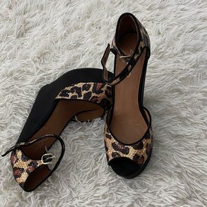 Cheetah print wedges